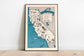 Map of State of California| Decorative Wall Art