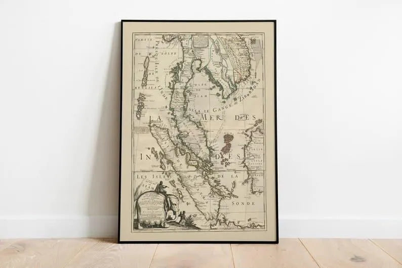 Map of Sumatra, Indonesia and Siam 1687| Old Map Wall Decor