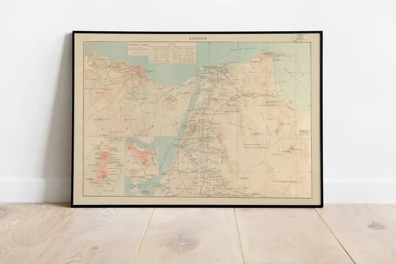 Map of Tangier 1906| Wall Maps| Morocco Maps Wall Print