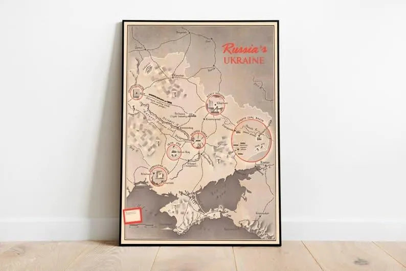 Map of Ukraine 1943| Poster Print