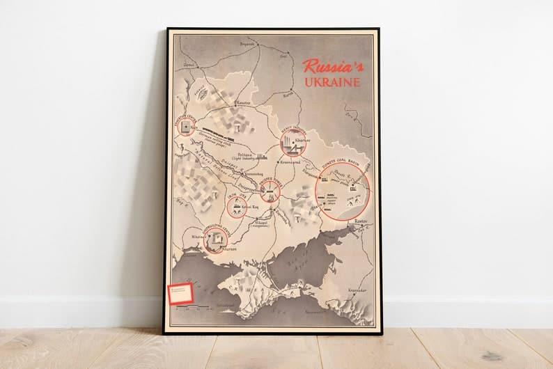 Map of Ukraine 1943| Poster Print 