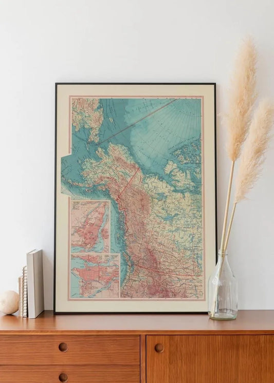 Map of Western Canada| Old Map Wall Decor