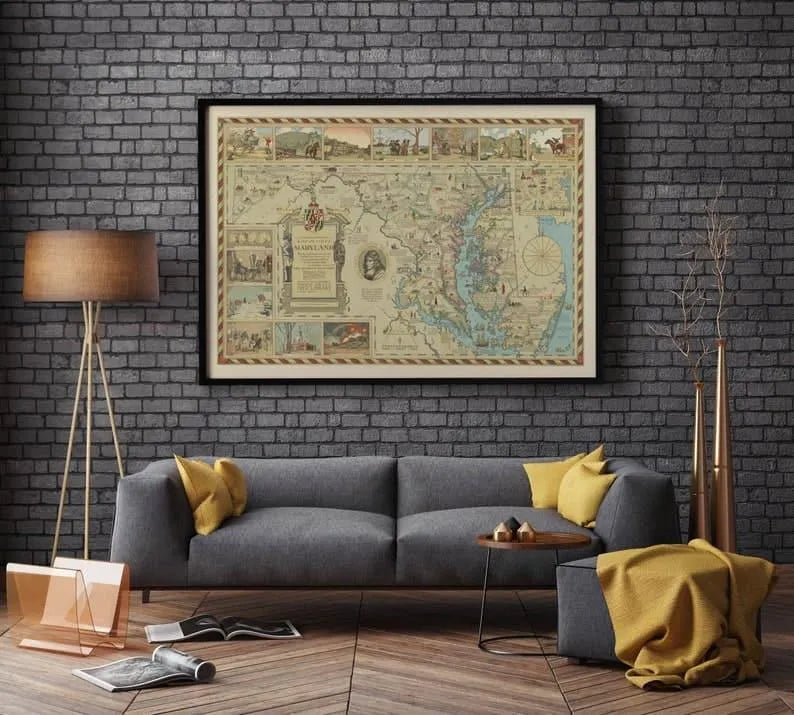 Maryland Map Print| Art History