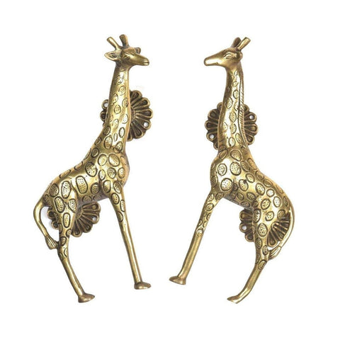 Masai Giraffe Brass Door Handle