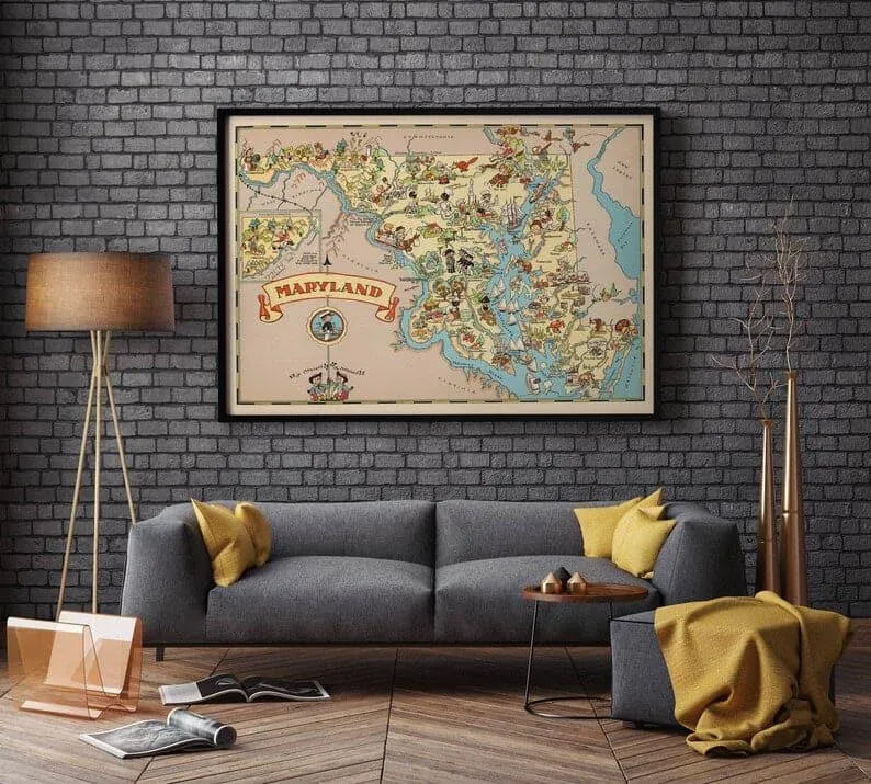 Massachusetts Map Print| Art History