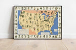 Medicinal Plant Map of the United States of America| Pictoral Map