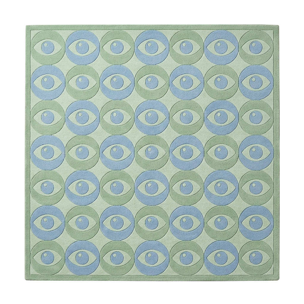 Meditative Eyes Square Hand Tufted Rug