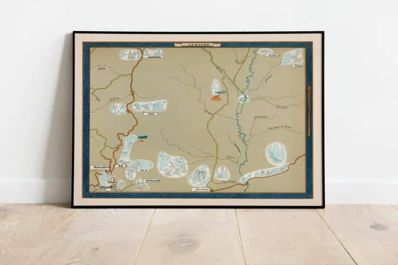 Jericho Israel Map Poster Print Wall Art