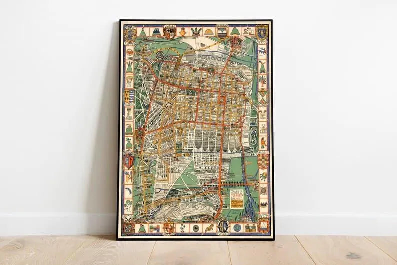 Mexico City Map Print| Art History