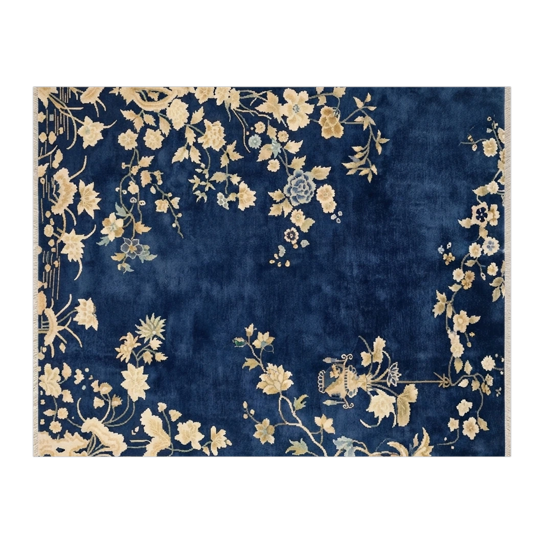 Midnight Plum Blossom Hand Knotted Rug - alternate view