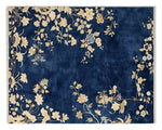 Midnight Plum Blossom Hand Knotted Rug shown flat on a white background