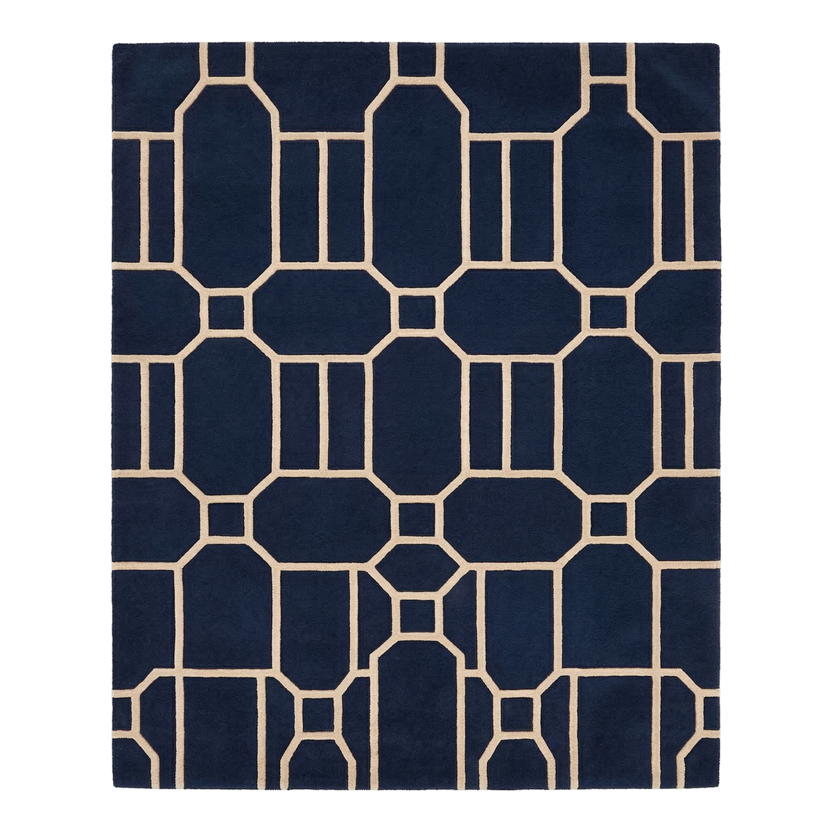 Midnight Blue Matrix Hand Knotted Rug