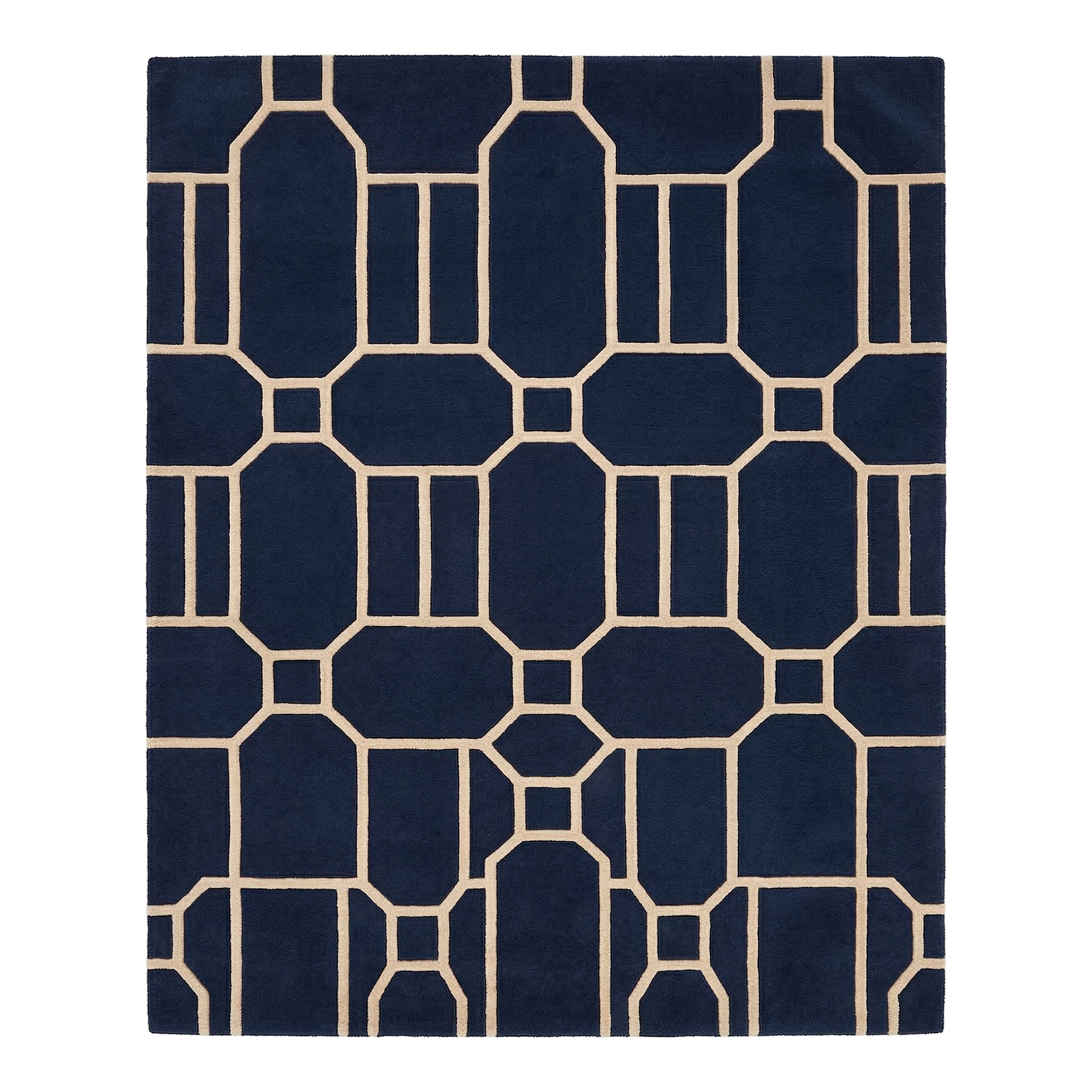 Midnight Blue Matrix Hand Knotted Rug
