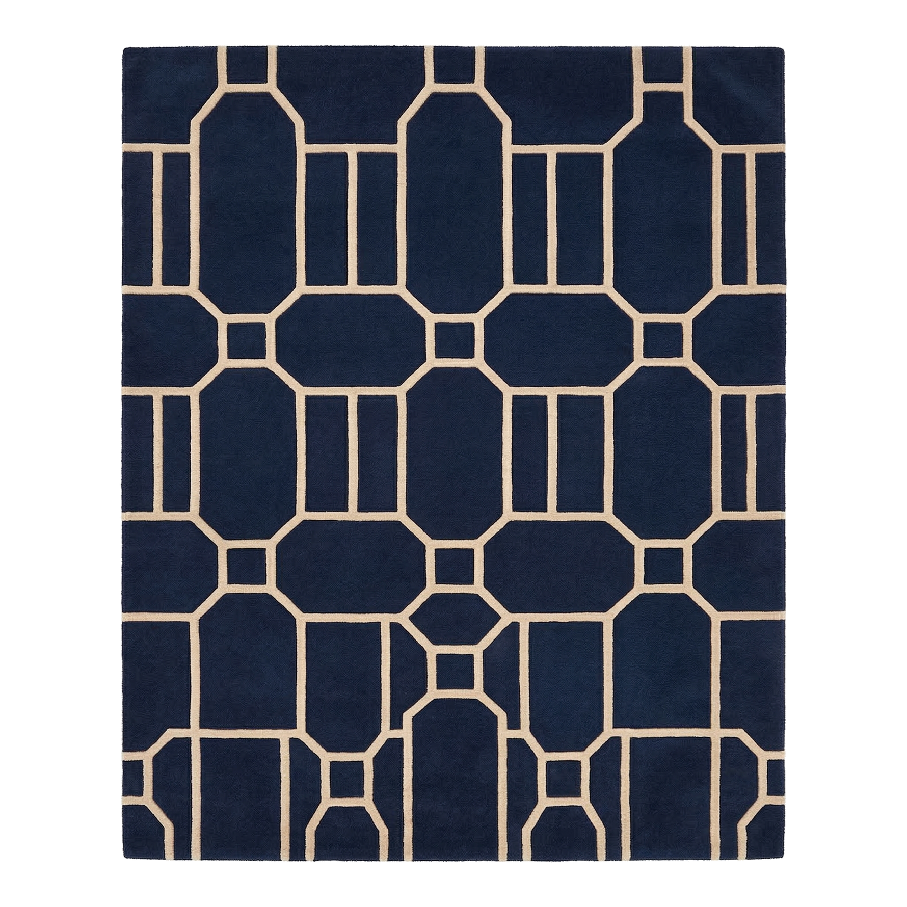 Midnight Blue Matrix Hand Knotted Rug