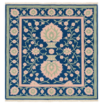 Midnight Garden Trellis Hand Knotted Square Rug
