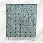 Midtown black bone inlay bar cabinet, styled
