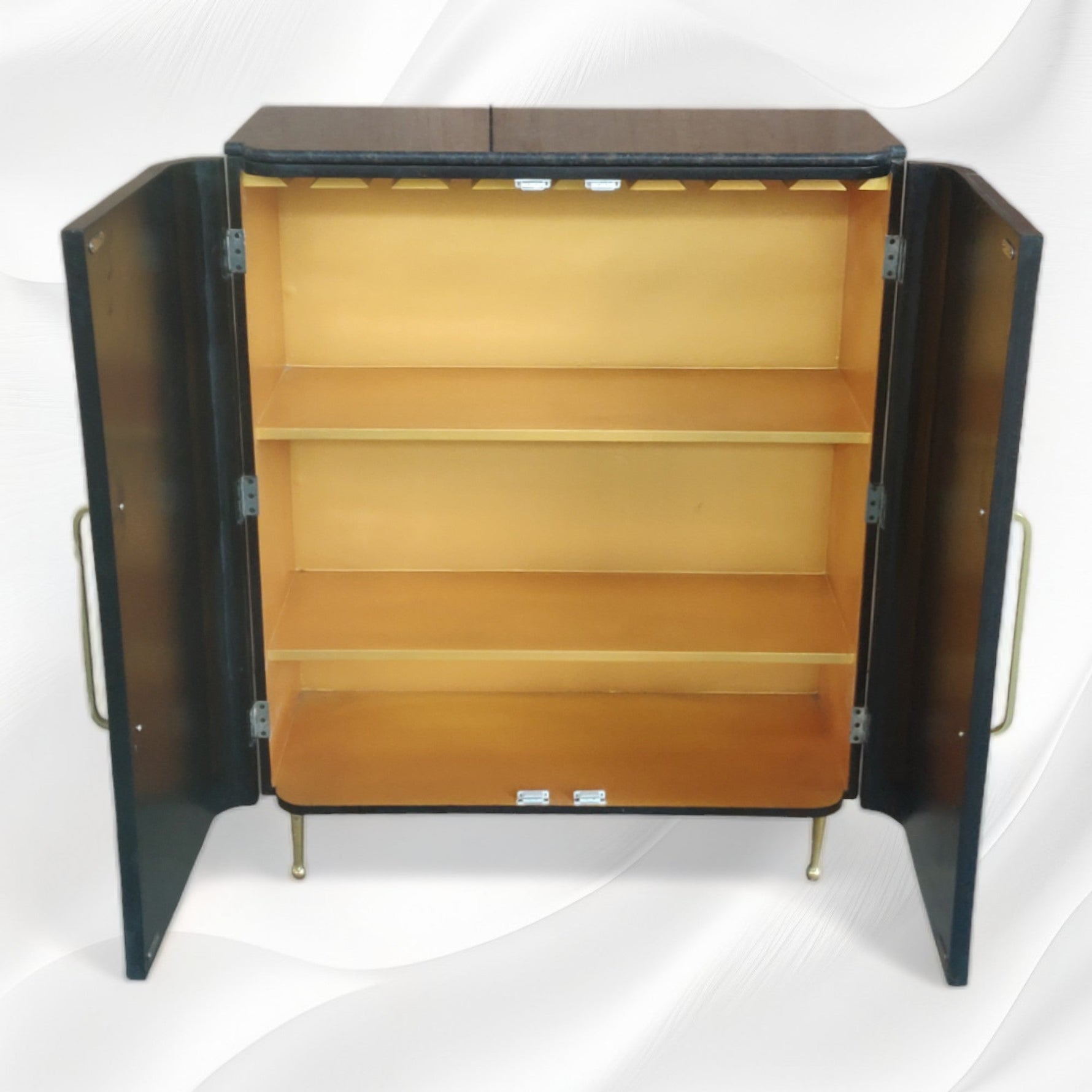Bar cabinet, bone inlay door detail