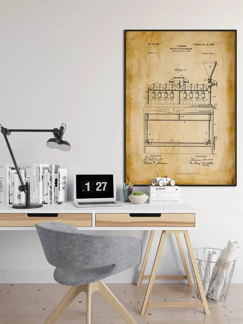 Milk Can Patent Print| Framed Art Print