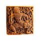 Mini Hand Engraved Solid Brass Niello Square Betel Box - Hanuman 
