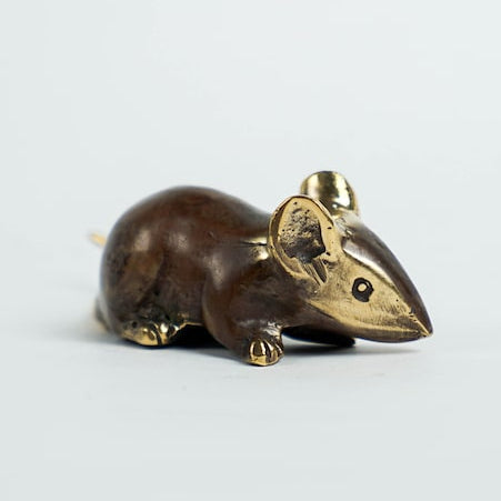 Mini Solid Brass Mouse Figurine