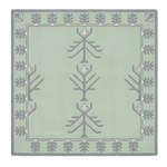Garden Medallion Border Square Hand Tufted Rug