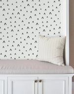 Minimalistic Black and White Chevron Removable Wallpaper