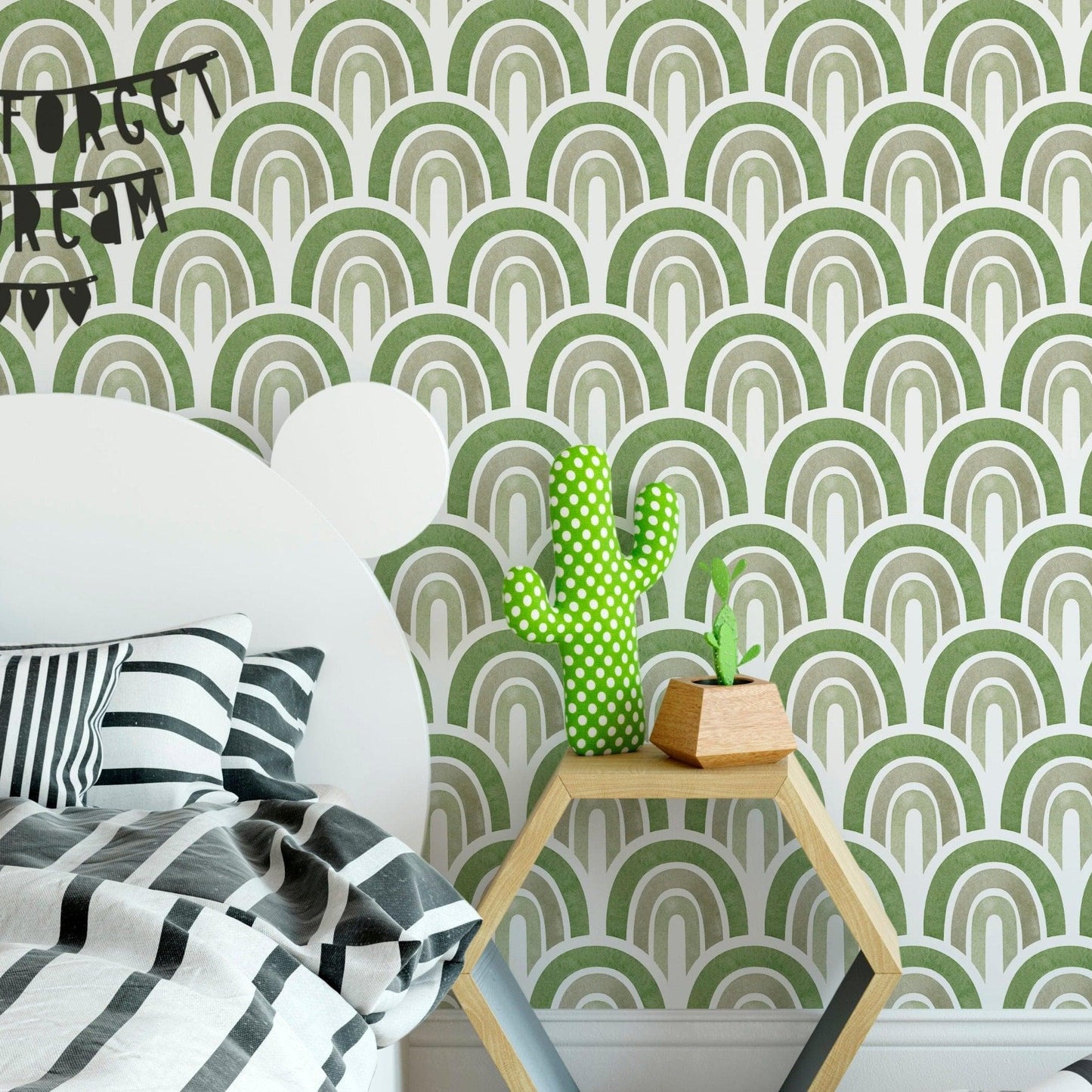Minimalistic Doodles Forest Trees Removable Wallpaper Minimalistic Doodles Forest Trees Removable Wallpaper Green Waves Boho Style Self Adhesive Wallpaper 