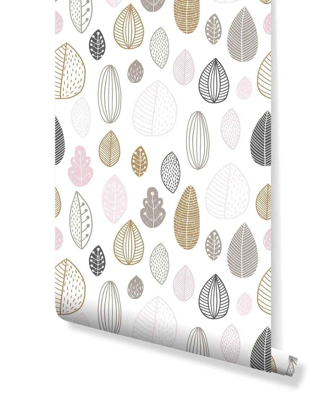 Minimalistic Geometric Leaves Removable Wallpaper