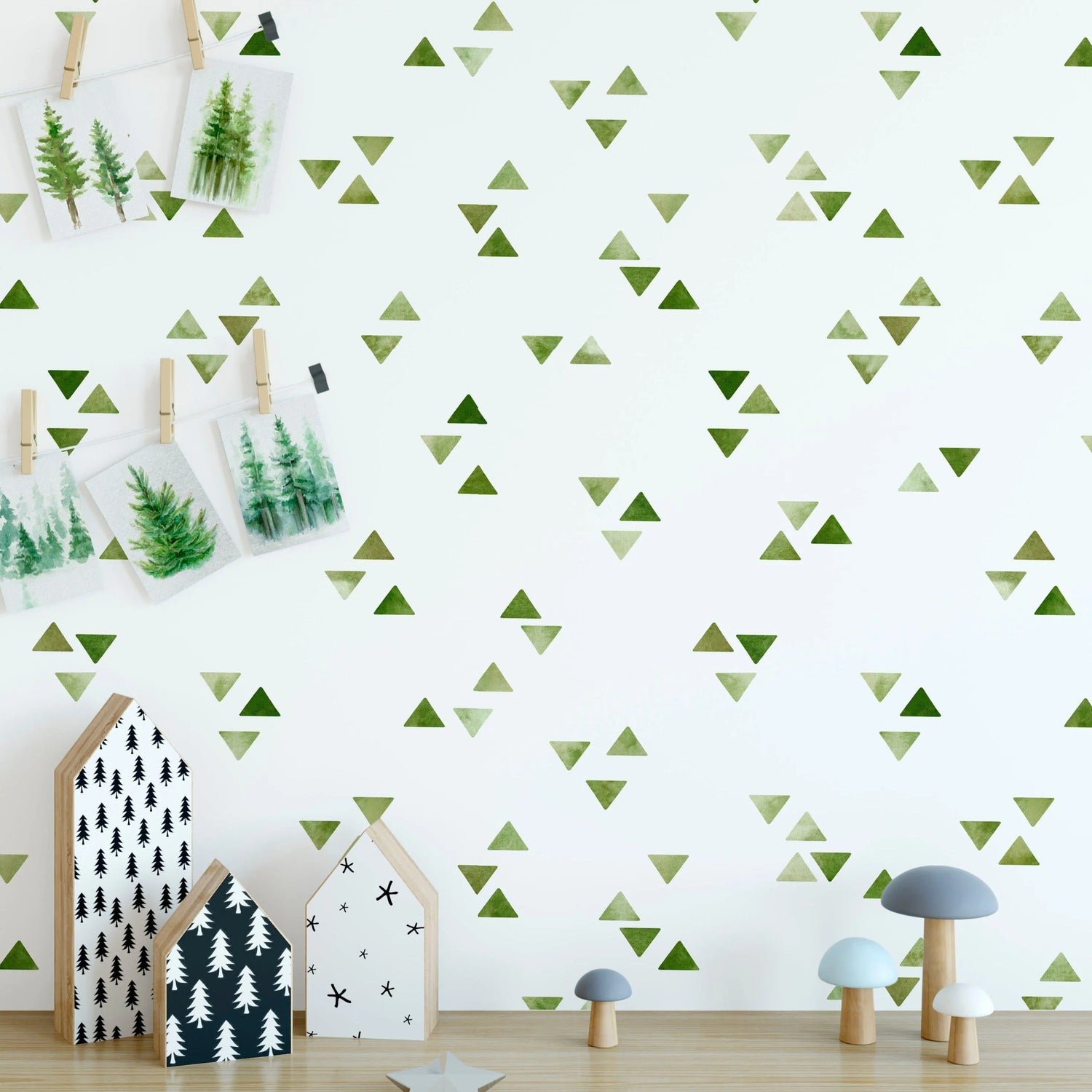 Minimalistic Green Triangle Wallpaper