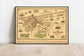 Minnesota Map Wall Print| 1936 Minnesota Map Clevaland City Map Wall Print| Framed Map Wall Decor 