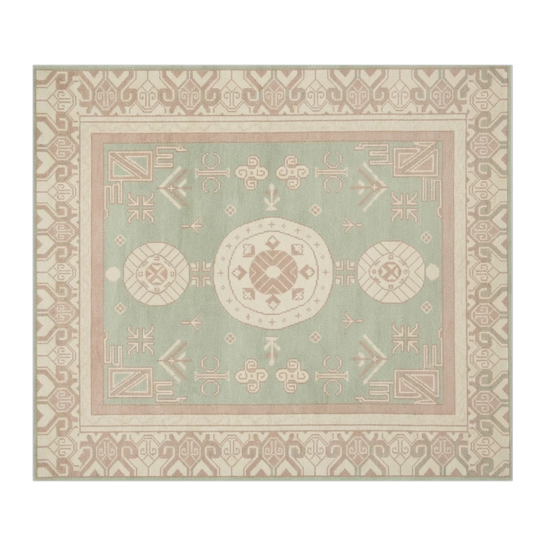 Mint Blush Khotan Hand Knotted Rug - alternate view