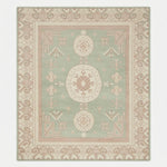 Mint Blush Khotan Hand Knotted Rug — mint, pink, cream traditional rug by Maia Homes