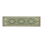 Mint Trio Diamond Hand Knotted Runner Rug - alternate view