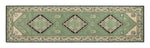 Mint Trio Diamond Hand Knotted Runner Rug shown flat on a white background