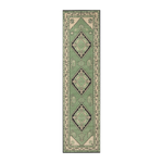 Mint Trio Diamond Hand Knotted Runner Rug