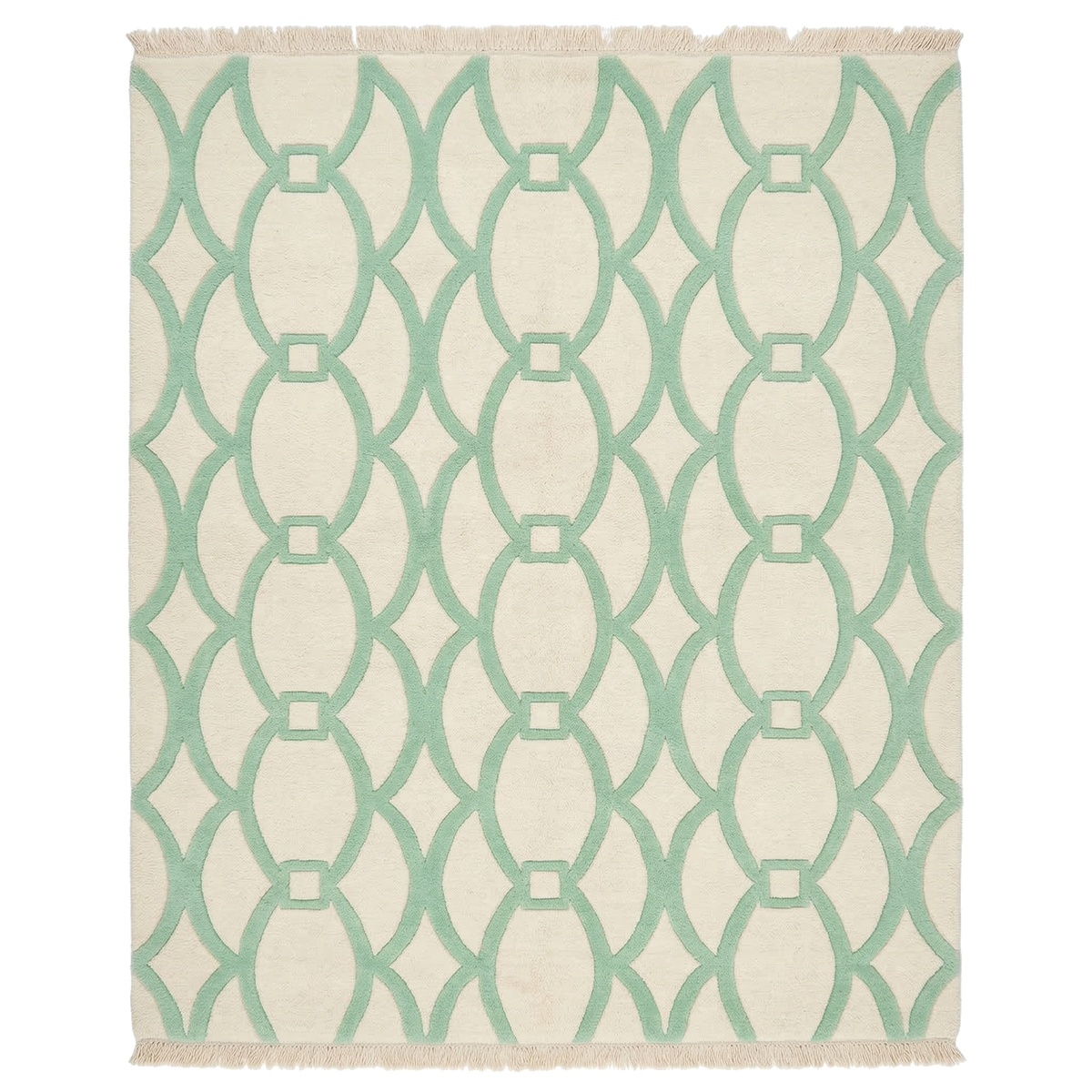 Mint Curves Hand Knotted Rug