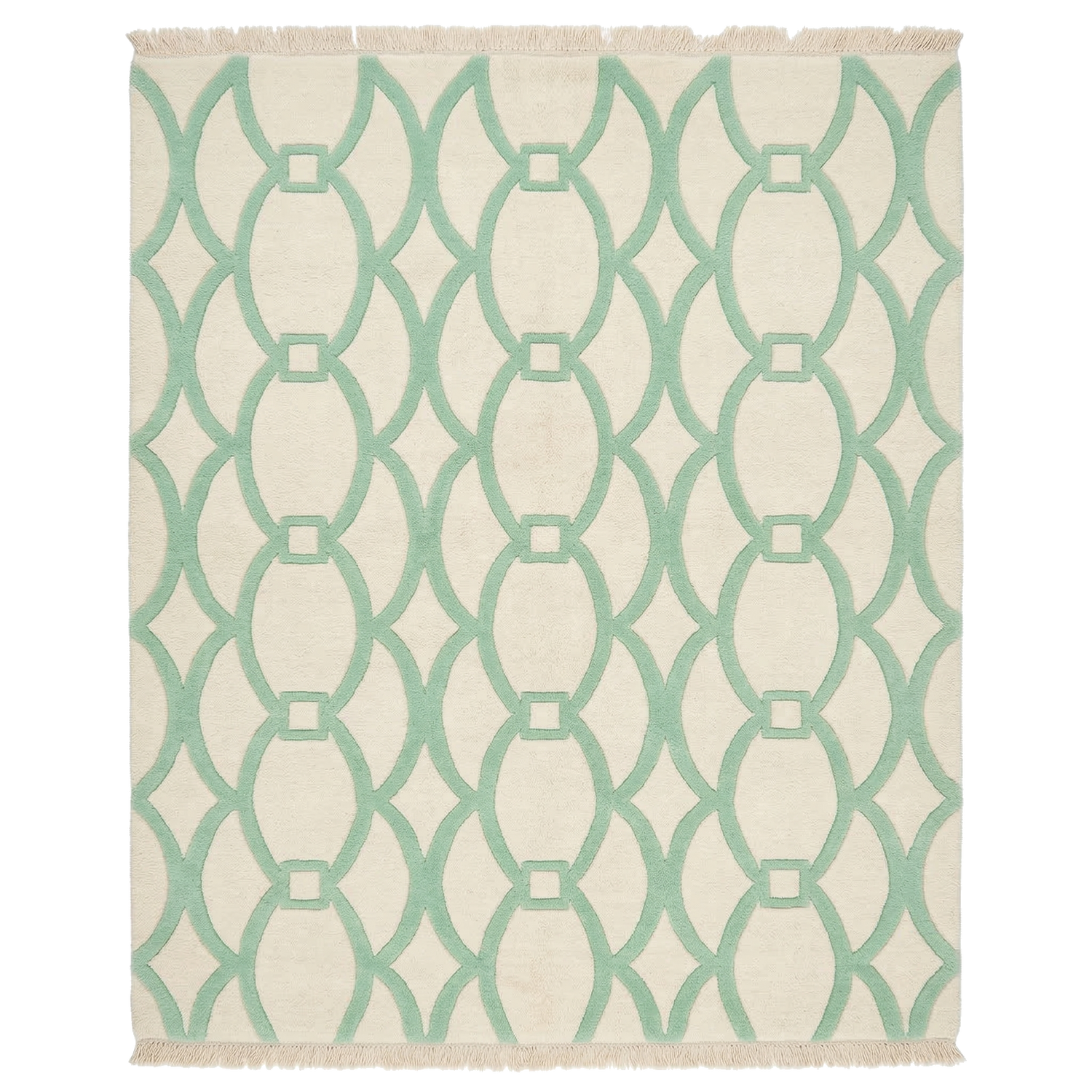 Mint Curves Hand Knotted Rug
