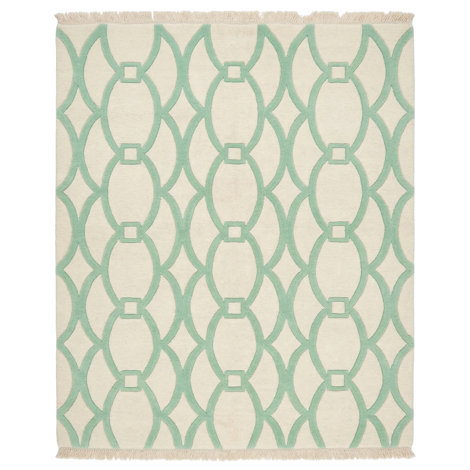 Mint Curves Hand Knotted Rug
