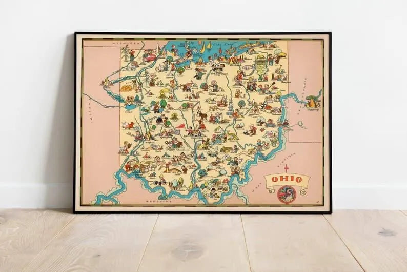 Ohio Map Print| Art History