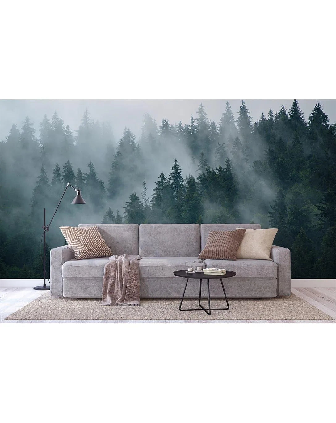 Misty Foggy Forest Photo Nature Wall Mural