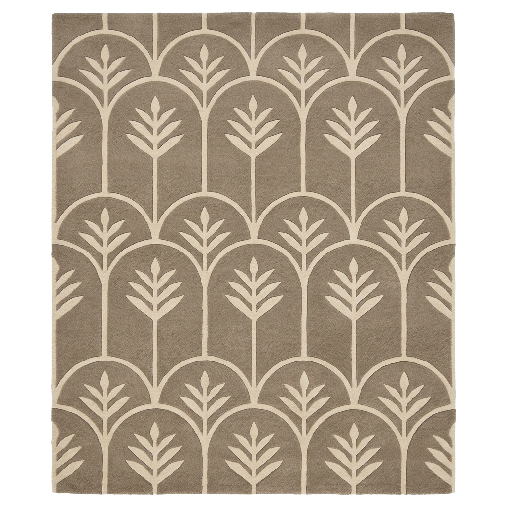 Mocha Arched Meadow Hand Tufted Rug