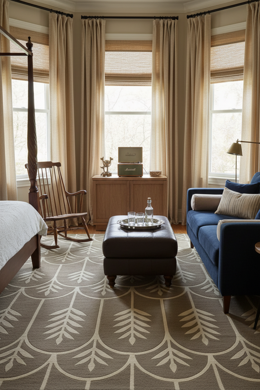 Mocha Arched Meadow Hand Tufted Rug