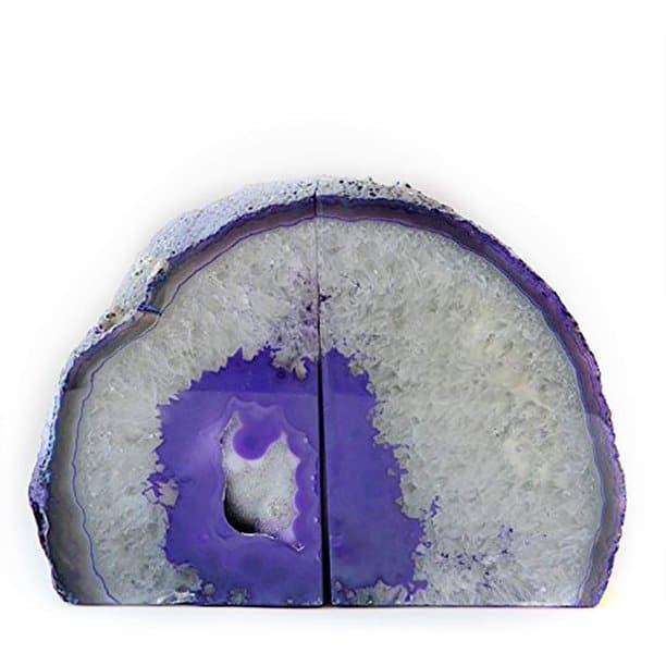 Modern Drawing Tropical Leaves Wall Mural Purple Agate Stone Bookends Purple Agate Stone Bookends 