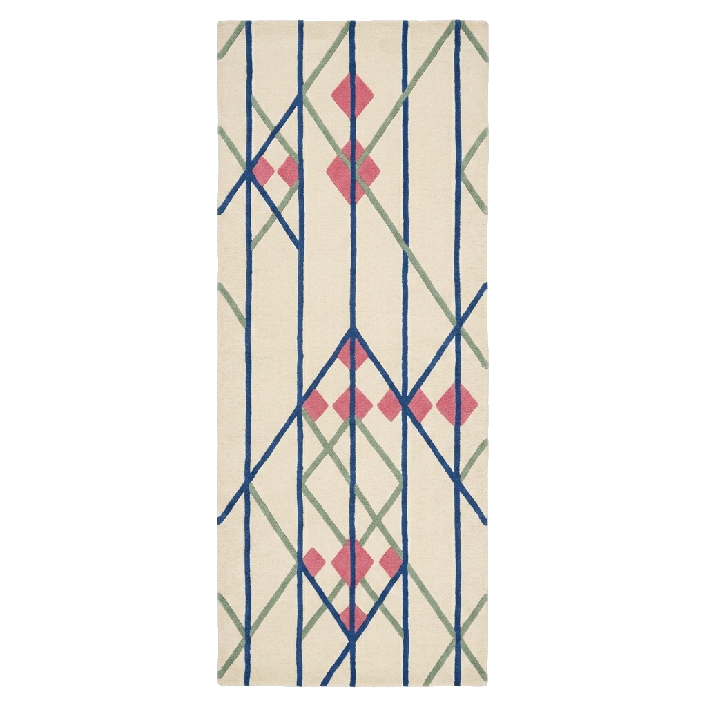 Modern Geometric Linear Hand Tufted Runner Rug 