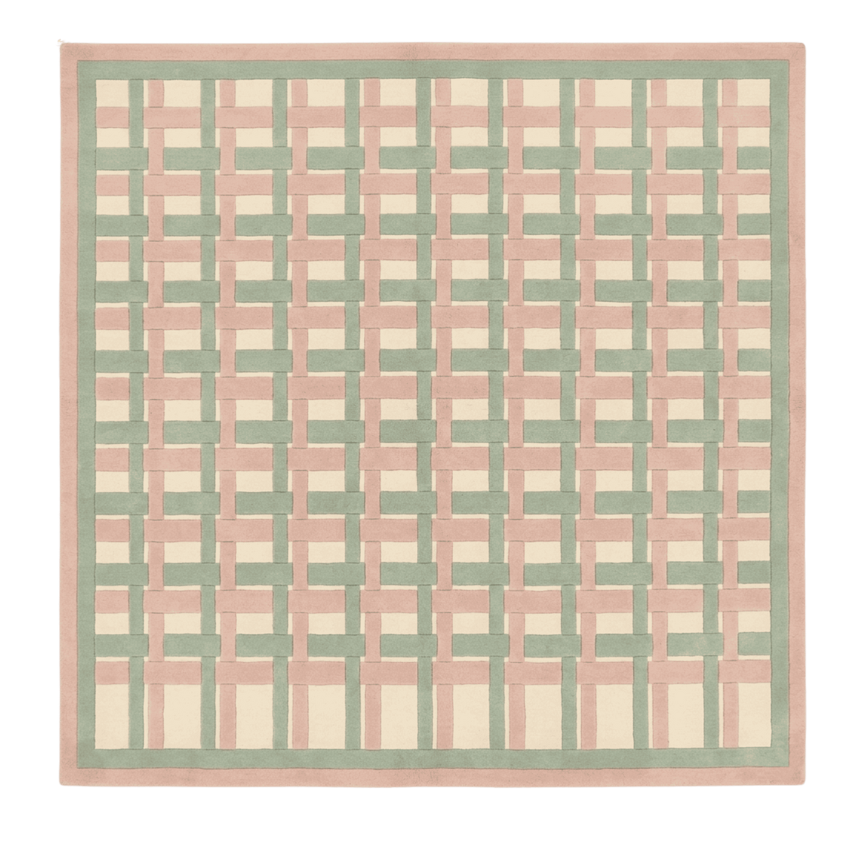 Modern Geometric Woven Lattice Square Hand Tufted Rug