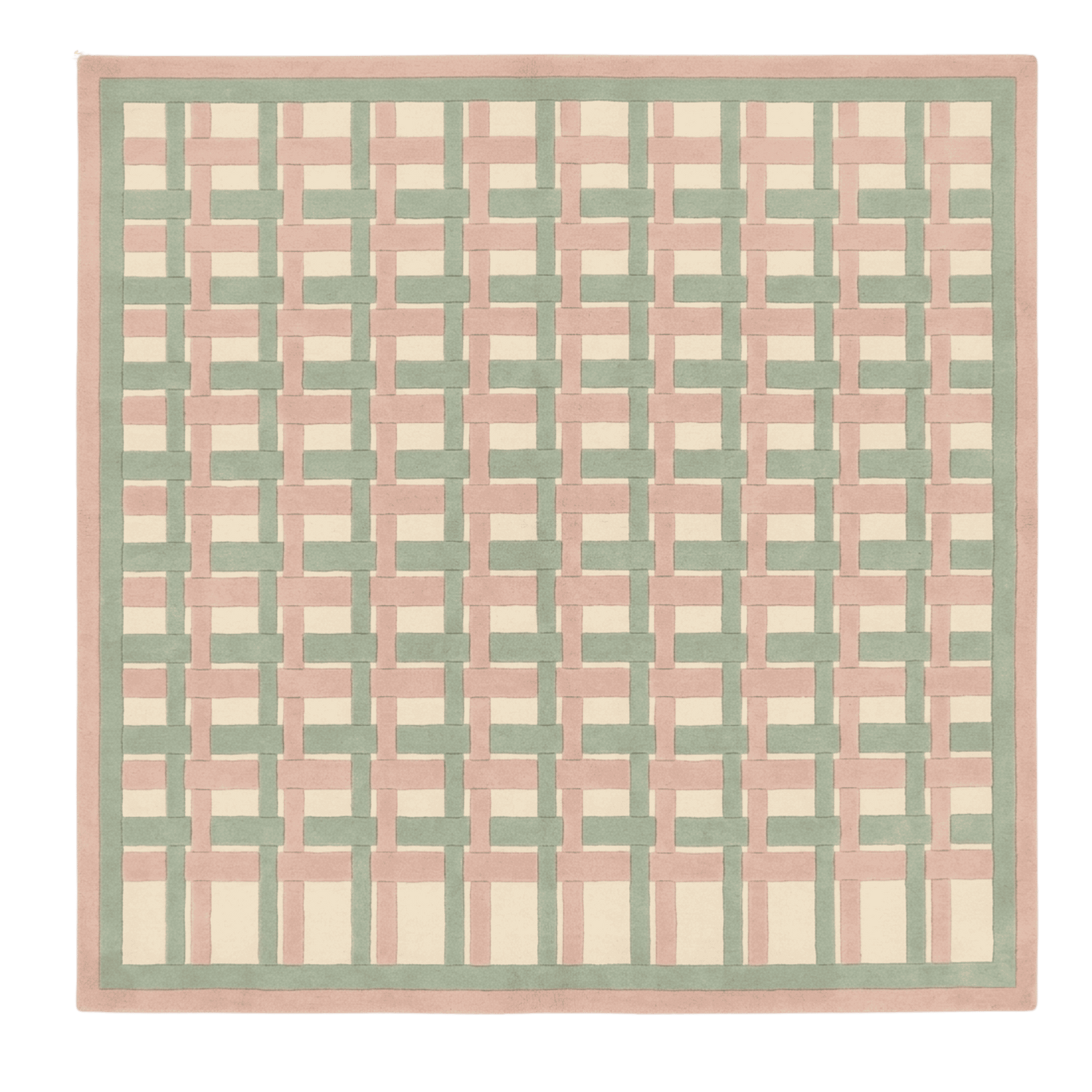 Modern Geometric Woven Lattice Square Hand Tufted Rug