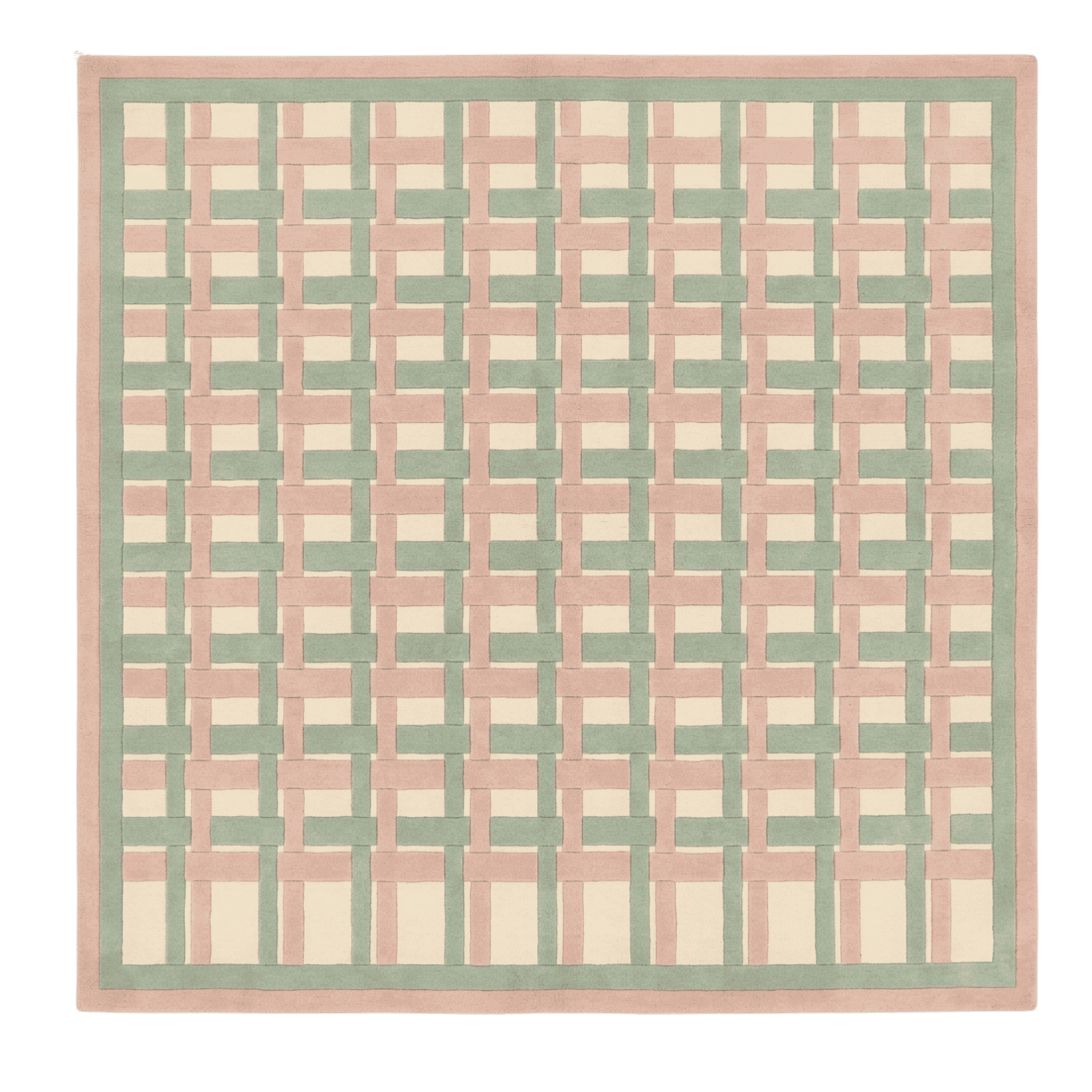 Modern Geometric Woven Lattice Square Hand Tufted Rug