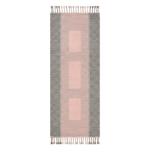 Modern Minimalist Striped Hand Knotted Runner Rug 