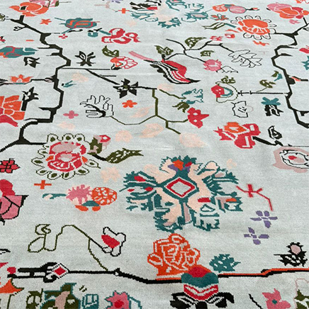 Modern Heirloom Knotted Wool Rug