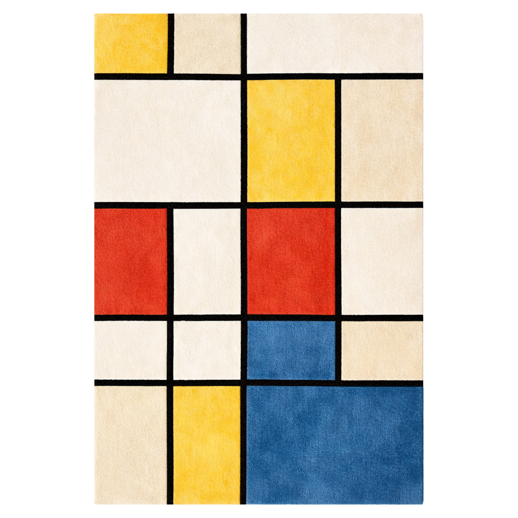 Mondrian Inspired  Hand Tufted Rug 